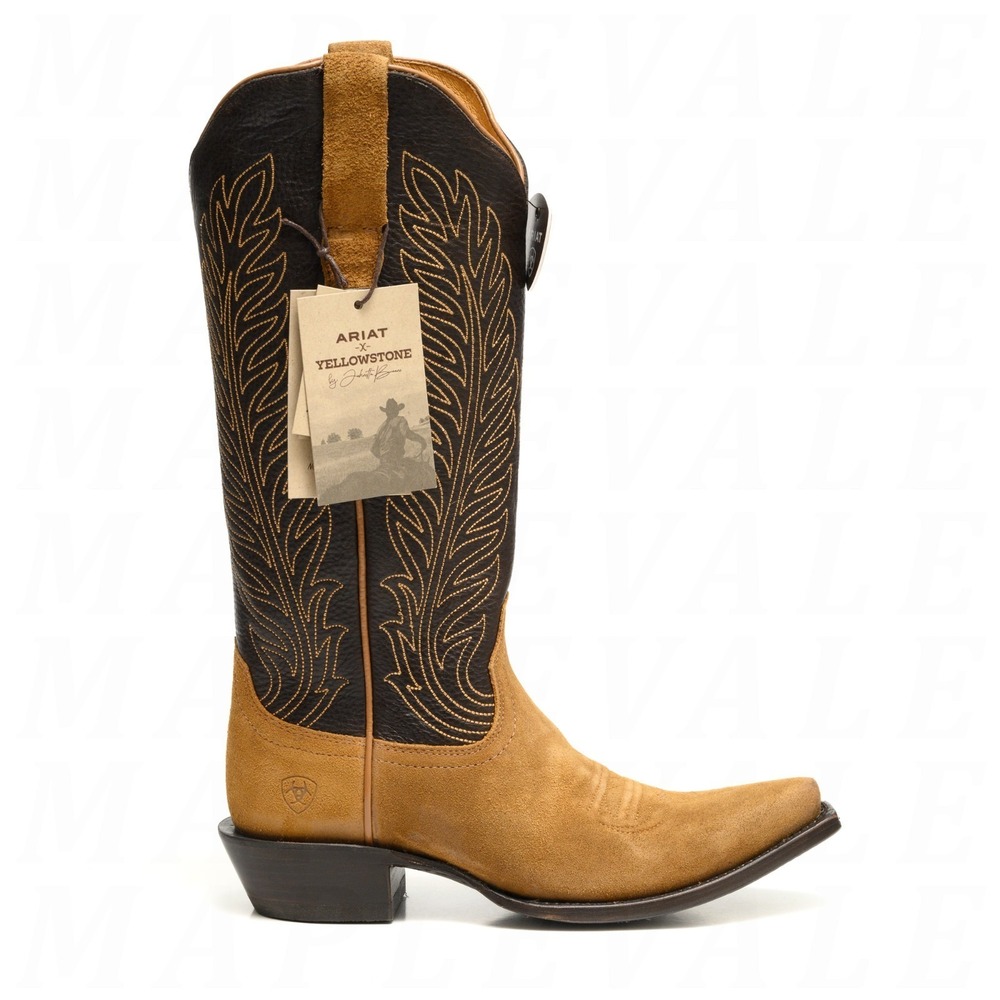 ARIAT Women's Yellowstone Arena Dirt Leather Western Boots Sz 7.5 Tan/Toffee NIB
